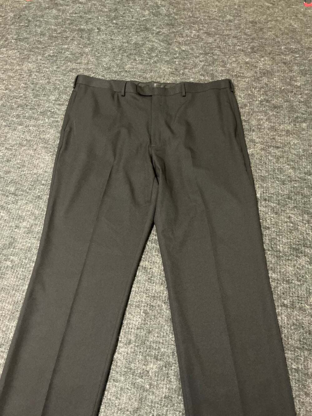 Claiborne Dress Pants Mens Size 40/32 Black Polyester Flat Front Trousers